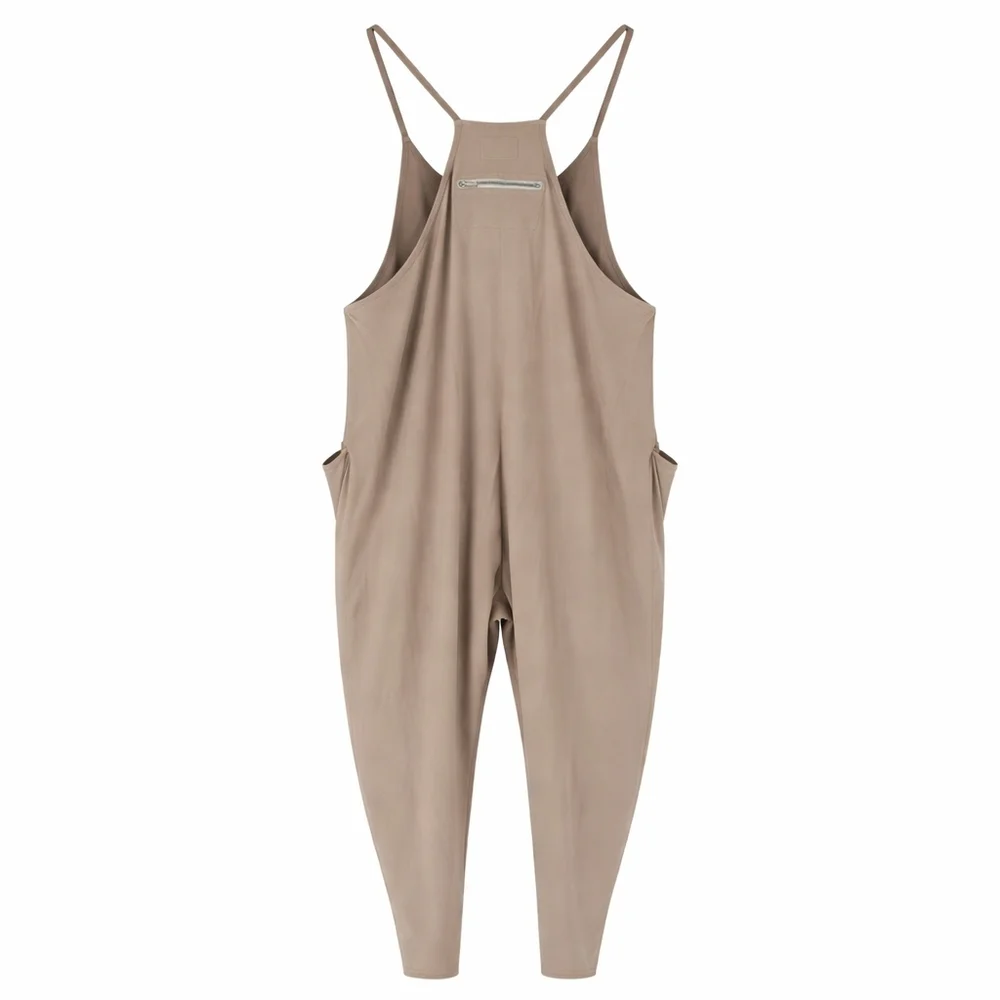 Free People FP Movement Hot Shot Onesie Mocha Latte M Slouchy Jumpsuit Athleisur - Picture 3 of 11